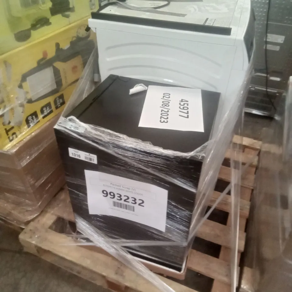 HAIER HWD120-B14979 FREESTANDING WASHER DRYER AND RUSSELL HOBBS 20 BOTTLE LOCKABLE WINE MINI FRIDGE