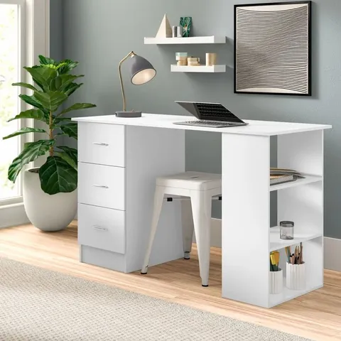 BOXED HOMCOM COMPUTER DESK - WHITE (1 BOX)