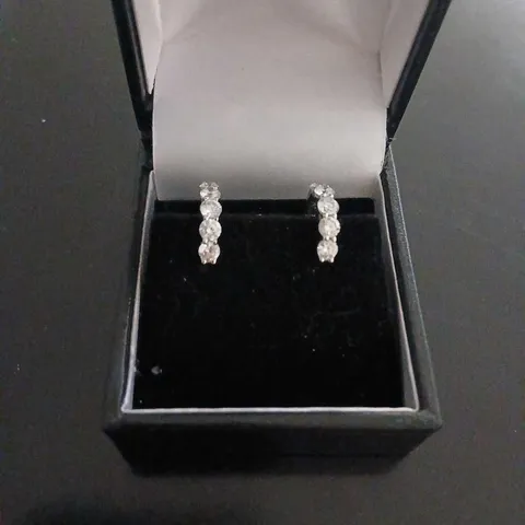 FIRE LIGHT 1.25CT LAB GROWN DIAMOND HUGGIE EARRINGS 9CT WHITE GOLD