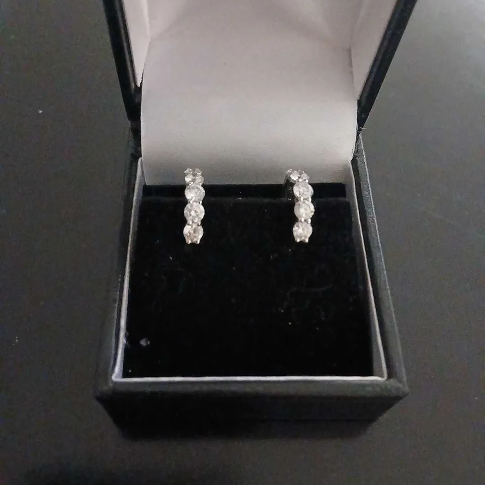 FIRE LIGHT 1.25CT LAB GROWN DIAMOND HUGGIE EARRINGS 9CT WHITE GOLD