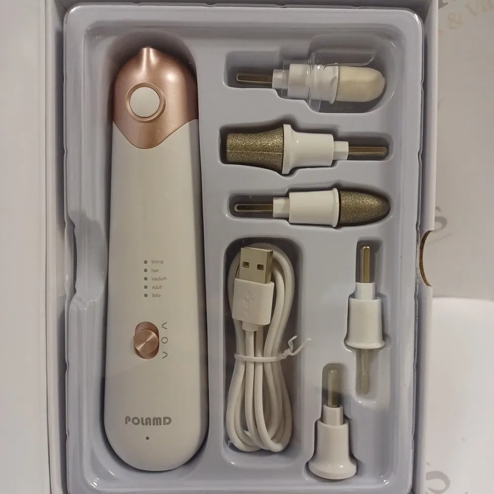 BOXED CORDLESS AND RECHARGABLE ELECTRIC MANICURE AND PEDICURE SET 