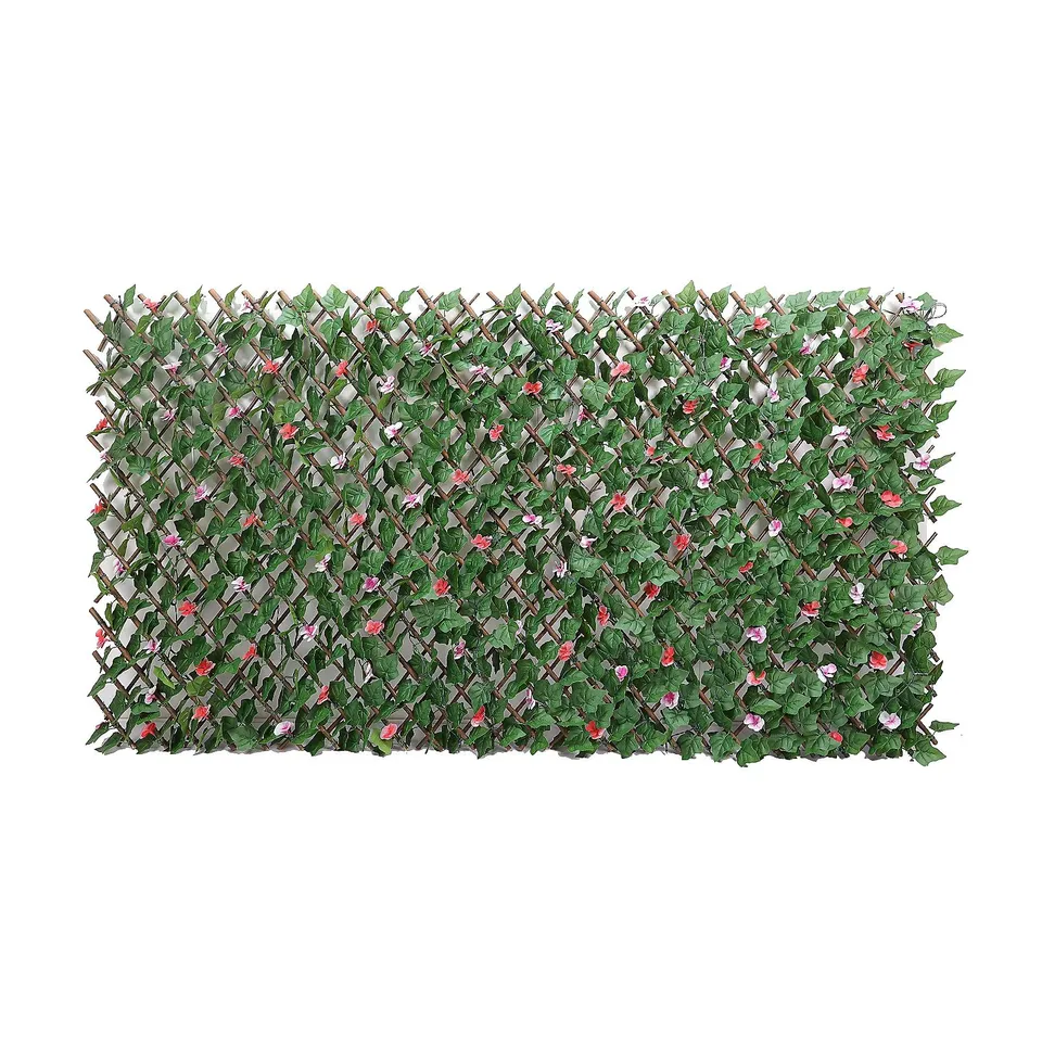GARDEN REFLECTIONS PRE-LIT FAUX FLORAL &TRAILING IVY 100X200CM TRELLIS