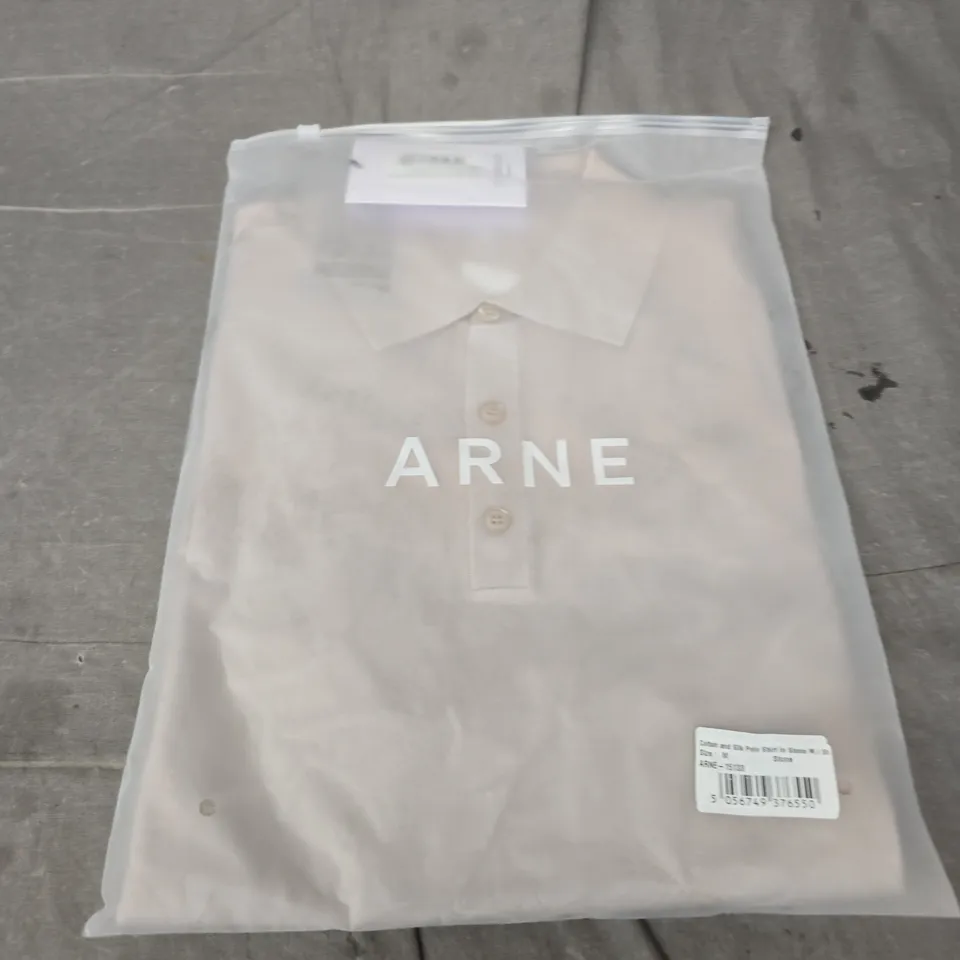 BAGGED ARNE COTTON AND SILK POLO SHIRT - SIZE M