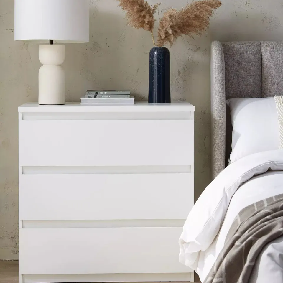 BOXED LISSON 3 DRAWER CHEST - WHITE - COLLECTION ONLY RRP £89