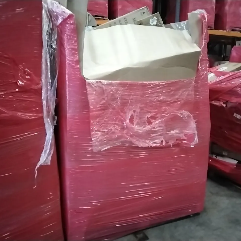 PALLET OF ASSORTED ITEMS TO INCLUDE: PLAYPENS, ELECTRONIC KEYBOARD, MATTRESS/MATTRESS TOPPER (UNSPECIFIED), SUITCASE ECT