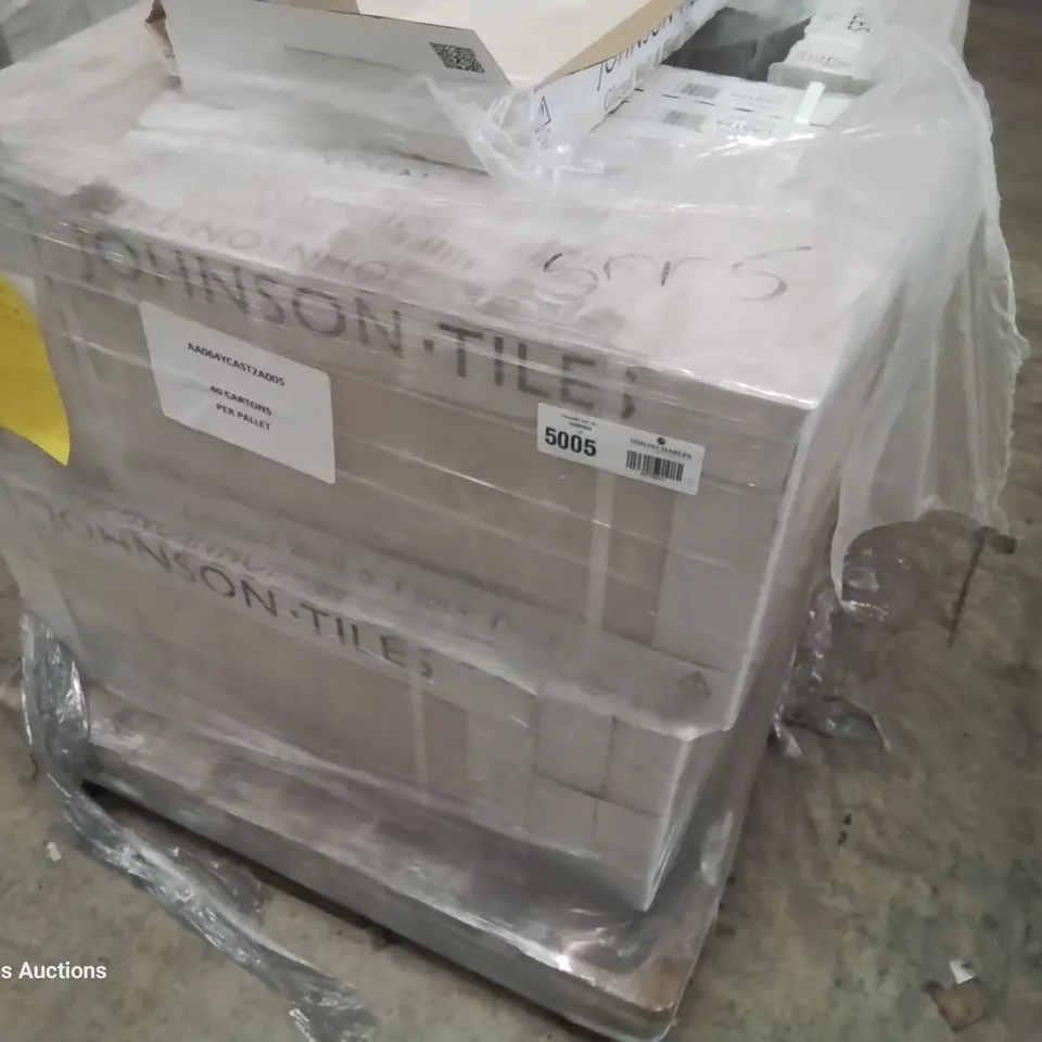 PALLET OF 40 × 5 BRAND NEW JOHNSONS CASTELLON FROST MARBLE MATT TILES EACH 597 × 297 × 10mm