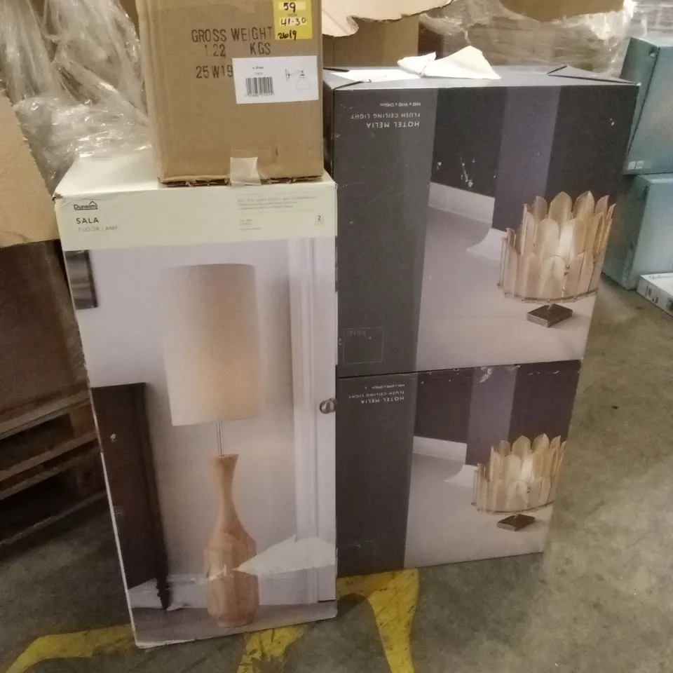 PALLET TO CONTAIN A LARGE QUANTITY OF DESIGNER HOME LIGHTING GOODS AND PRODUCTS