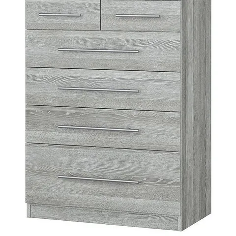 BOXED PRAGUE 4+2 CHEST OF DRAWERS IN WHITE ASH - COLLECTION ONLY