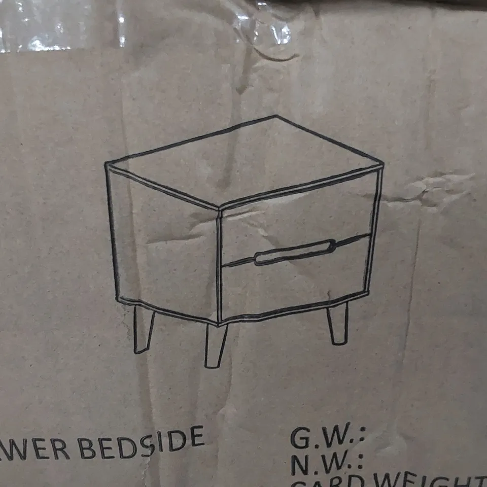BOXED ALICIA 2 DRAWER BEDSIDE - ANTHRACITE (1 BOX)