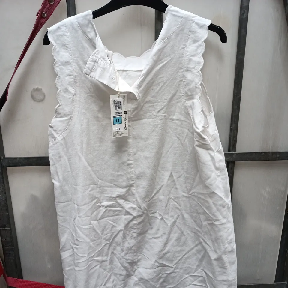 UK 14 M&S LINEN RICH SLEEVELESS BLOUSE – WHITE