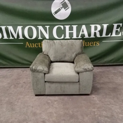 SALERNO STANDARD BACK FABRIC ARMCHAIR - OLIVE GREEN