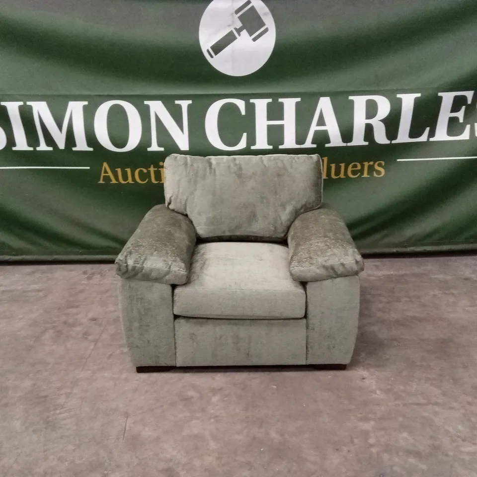 SALERNO STANDARD BACK FABRIC ARMCHAIR - OLIVE GREEN RRP £449