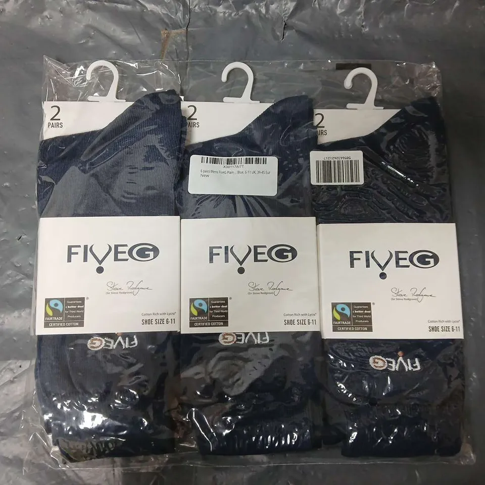 APPROXIMATELY 100 ASSORTED FIVEG SOCKS IN NAVY (6-11)