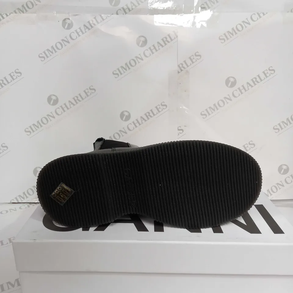 BOXED GANNI WOMENS CREEPER BLACK ANKLE BOOTS - EU 38