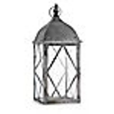 SARA BY SARA DAVIS 58CM RUSTIC GLASS PANEL LANTERN