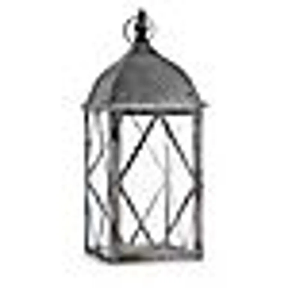 SARA BY SARA DAVIS 58CM RUSTIC GLASS PANEL LANTERN