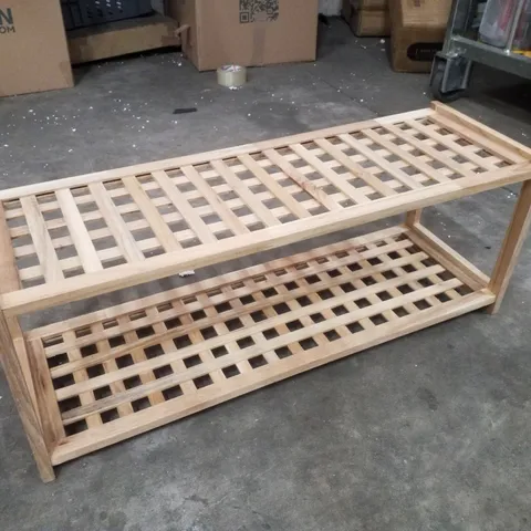 6 PAIR STACKABLE SOLID WOOD SHOE RACK