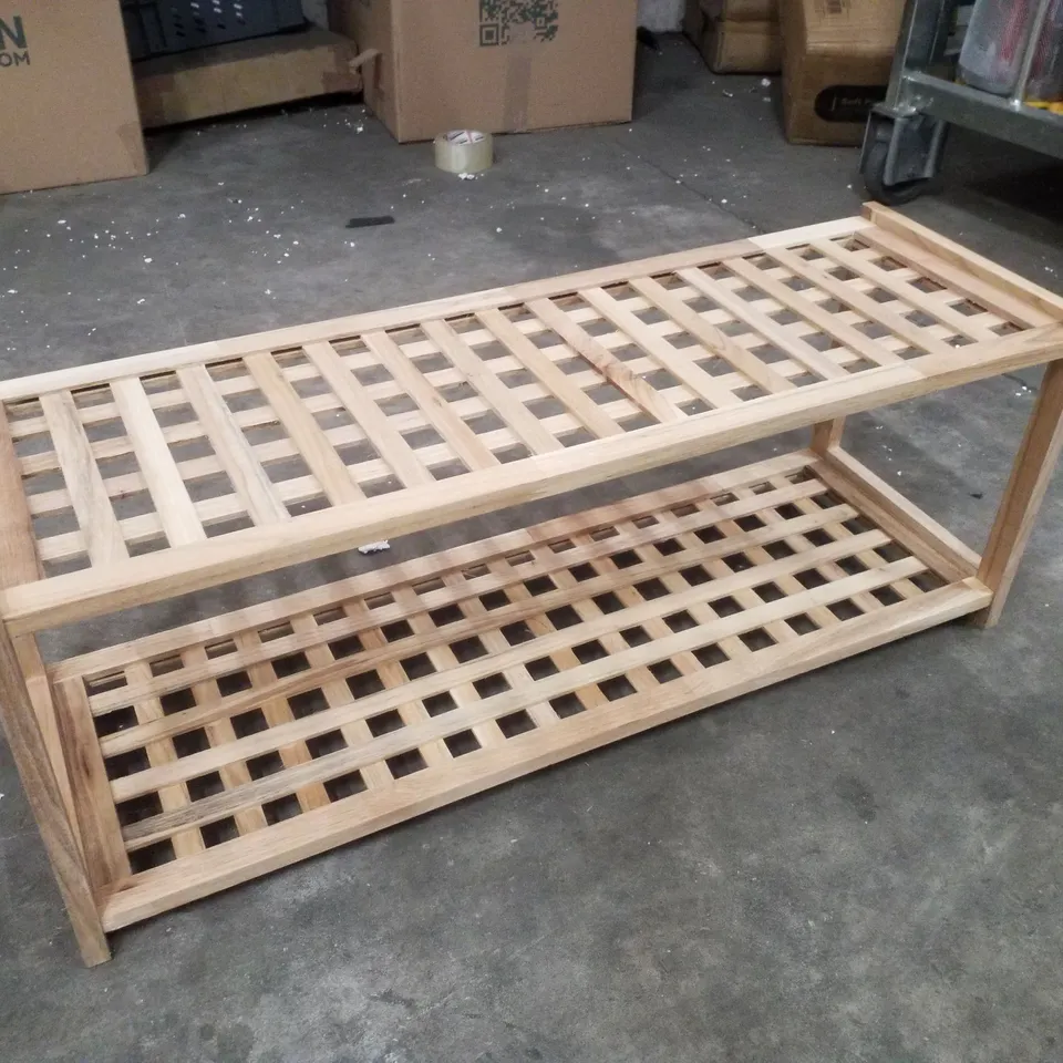 6 PAIR STACKABLE SOLID WOOD SHOE RACK