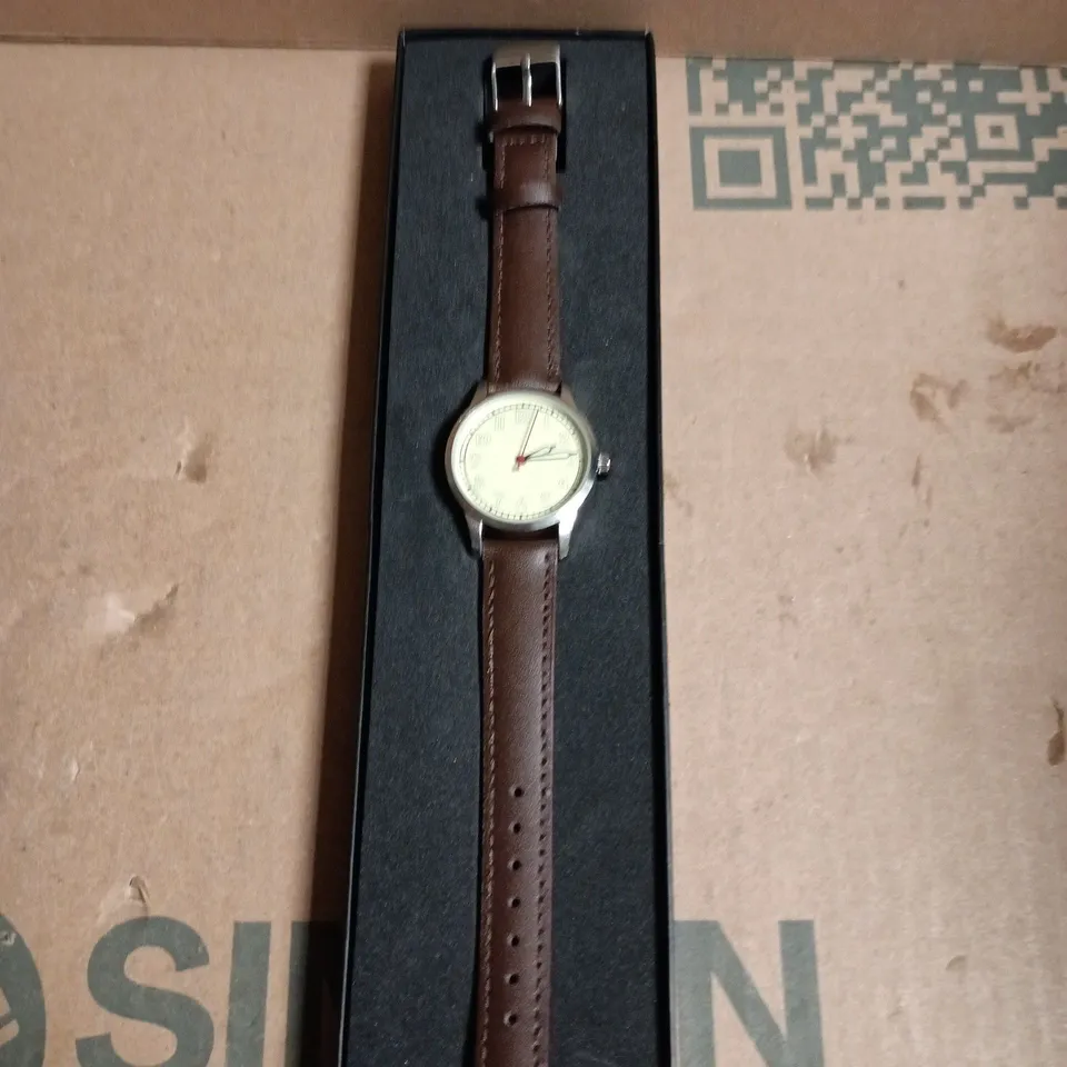 EAGLE MOSS COLLECTIONS 1950'S RUSSIOAN ASTRONAUT WATCH WITH BROWN LEATHER STRAP