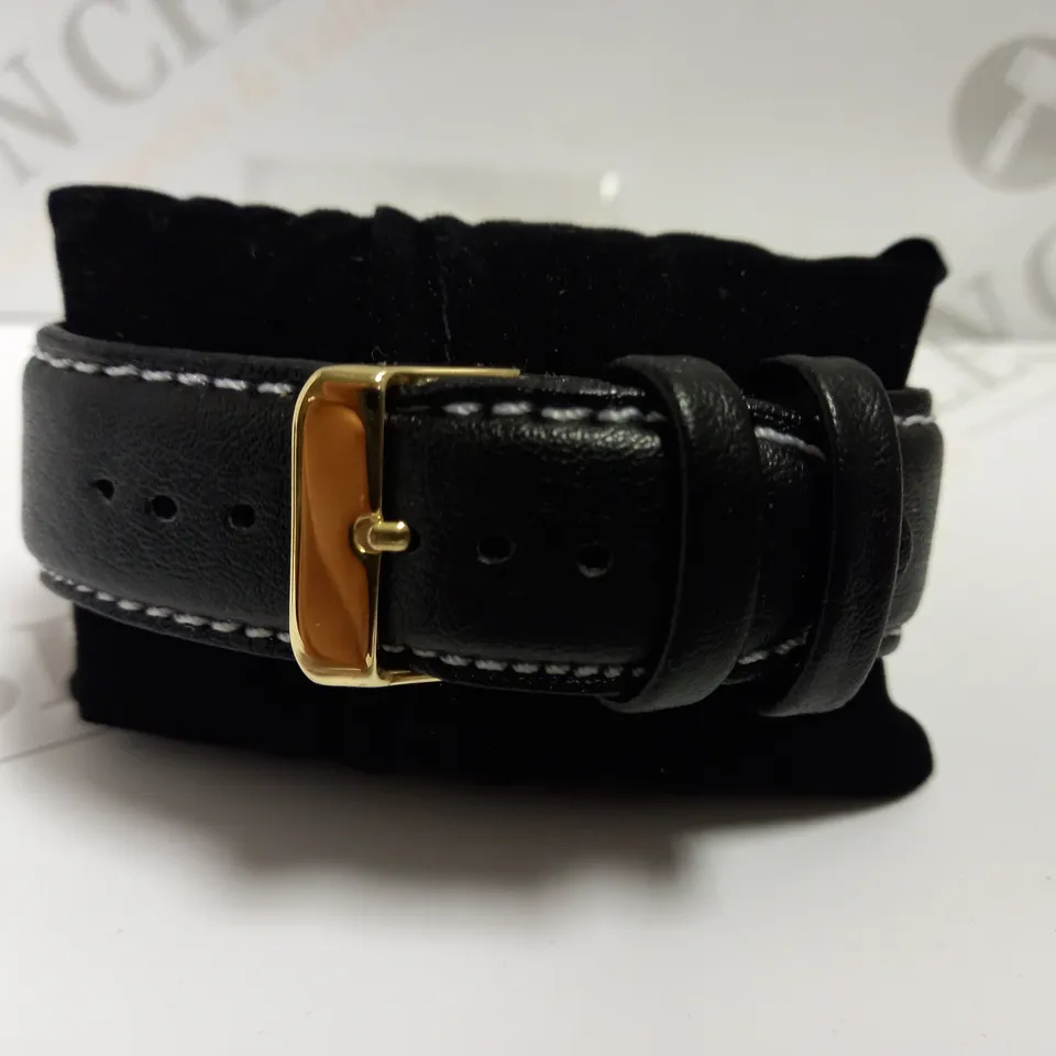 LIMIT GOLD EFFECT WATCH WITH BLACK LEATHER EFFECT STRAP