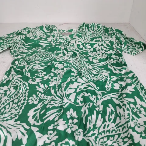 HOBBS LONDON WOMEN'S GREEN & WHITE FLORAL DRESS – UK 12