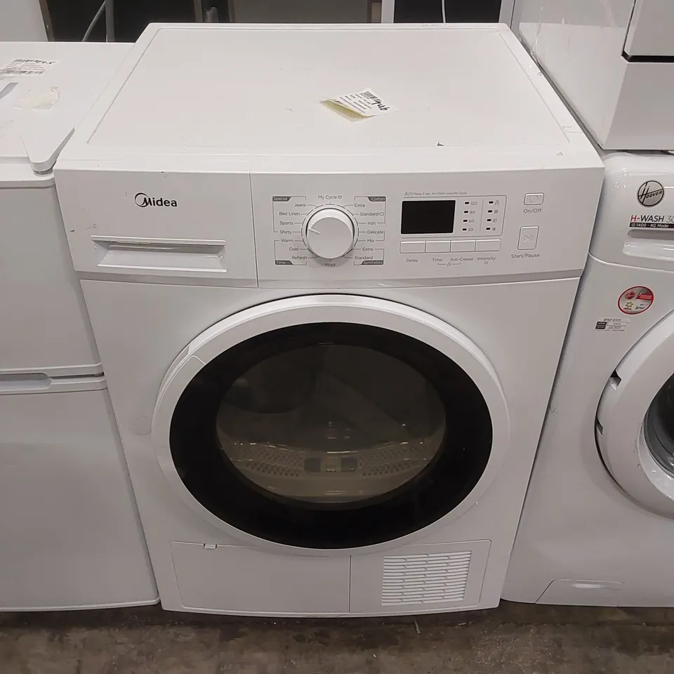 MIDEA FREESTANDING HEAT PUMP TUMBLE DRYER - WHITE, MODEL: MDG09EH80
