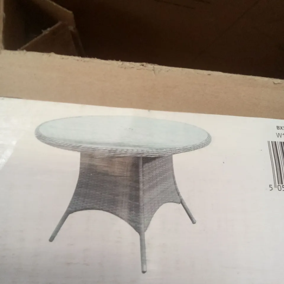 BOXED HAMILTON WICKER DINING TABLE 