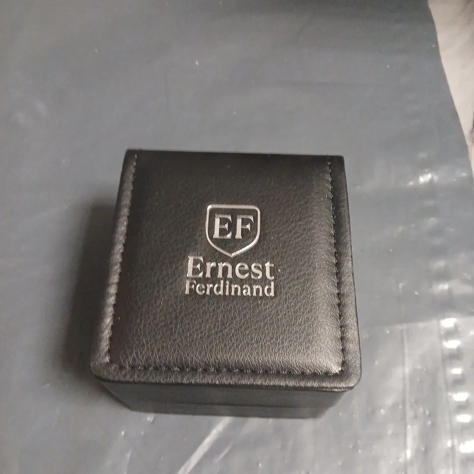 ERNEST FERDINAND WRISTWATCH WITH BLUE DIAL AND BLUE LEATHER STRAP – PRESENTATION BOX