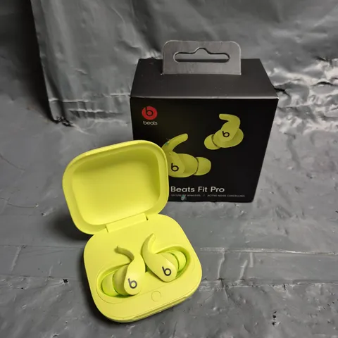 BOXED BEATS FIT PRO WIRELESS EARBUDS IN YELLOW 