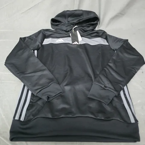 ADIDAS TIRO HOODIE β BLACK WITH GREY CHEST PANEL SIZE 13 - 14 YR