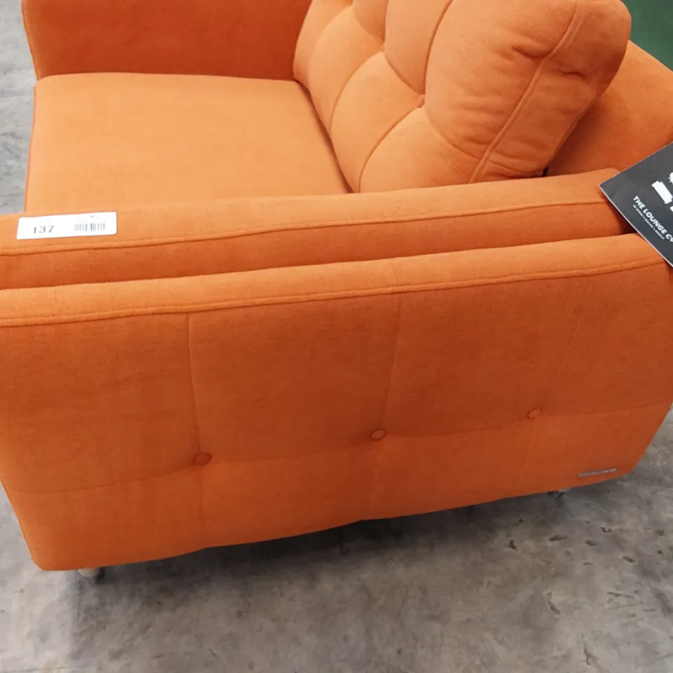 QUALITY BRITISH DESIGNER LOUNGE Co. SNUGGLER CHAIR BURNT ORANGE PLUSH FABRIC 