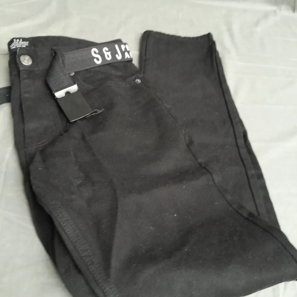 S&J BLACK DENIM JEANS SIZE 32W/34L