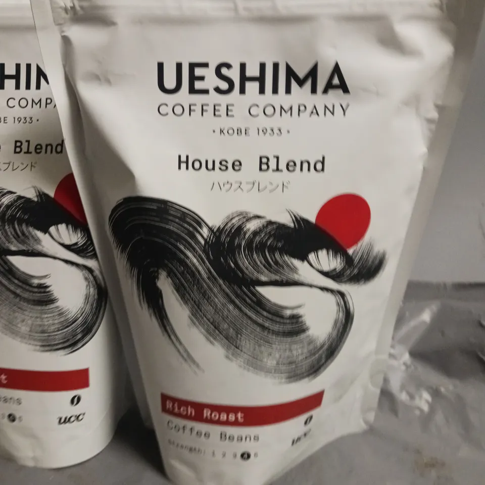 LOT OF 3 500G PACKS OF UESHIMA HOUSE BLEND COFFEE BEANS