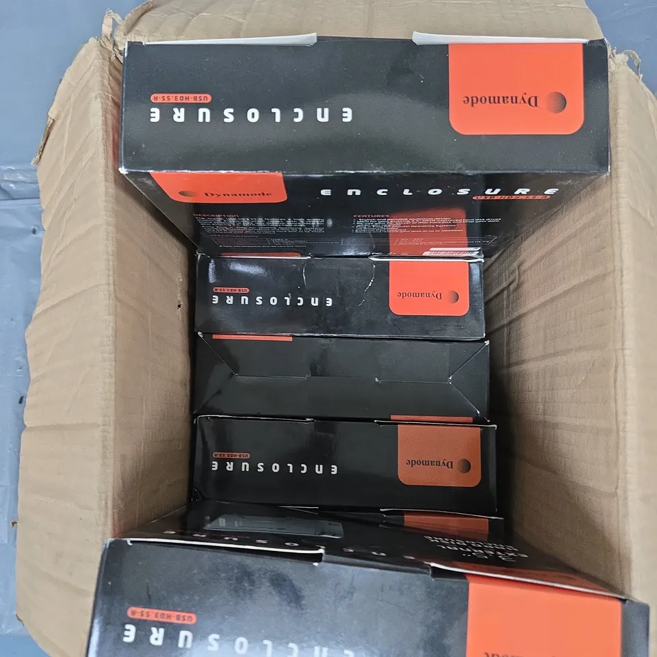 APPROXIMATELY 5 BOXED DYNAMODE 3.5" EXTERNAL SATA HARD DISK ENCLOSURES 
