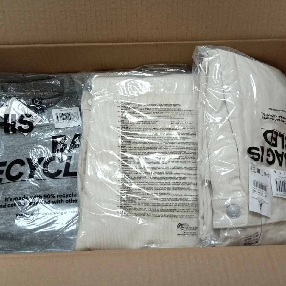 APPROXIMATELY 8 ASSORTED CLOTHING ITEMS IN VARIOUS SIZES, COLOURS & STYLES TO INCLUDE KNIT SWEATER , STRAIGHT CORD PANTS
