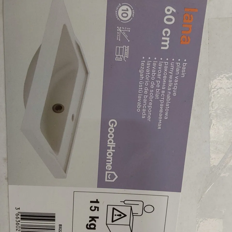 BOXED LANA 60cm WHITE BASIN