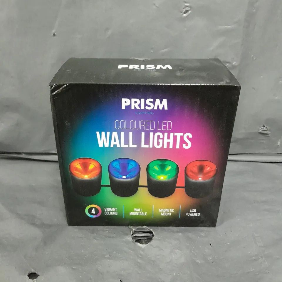 5 X BOXED PRISM COLOURED LED WALL LIGHTS 