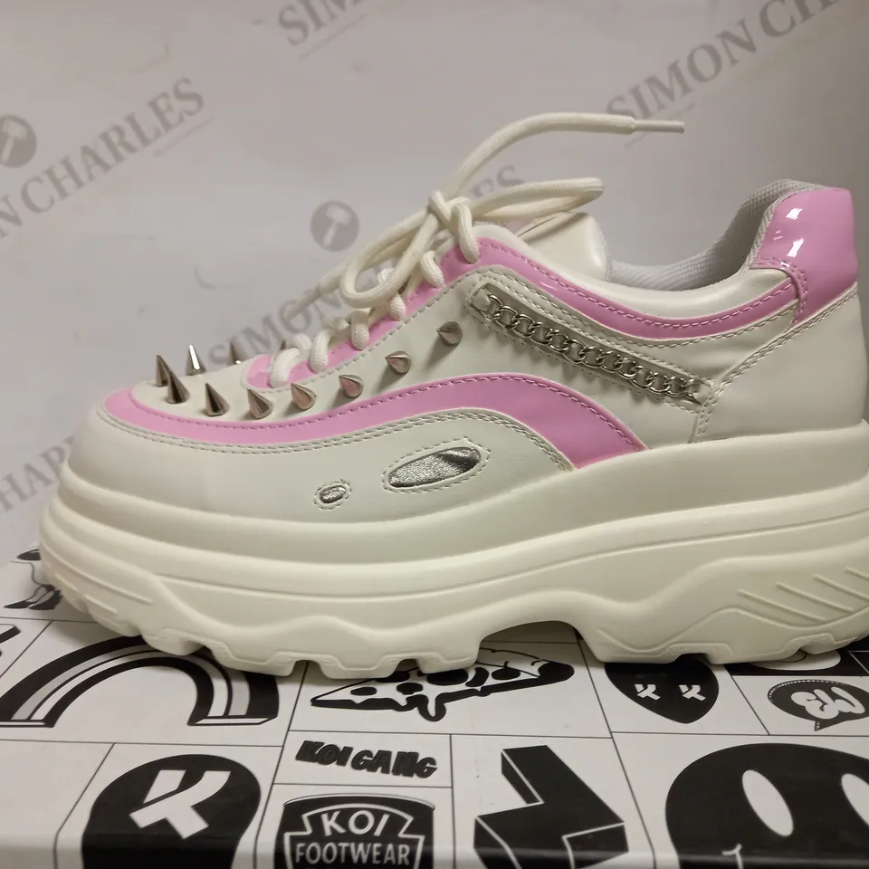 KOI VEGAN SPIKE DETAIL PLATFORM TRAINERS UK SIZE 5
