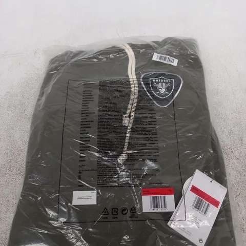 MEN'S RAIDERS HOODIE – BLACK/GREY - SIZE LARGE 