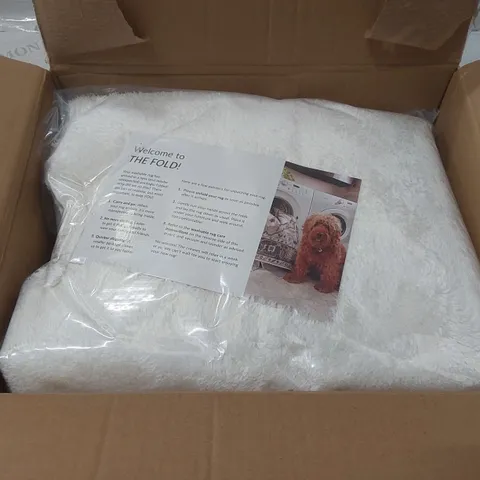BOXED SOLID MACHINE WOMEN / POWER LOOMED OFF-WHITE RUG - 3 x 5'