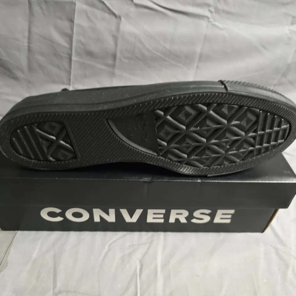 BOXED PAIR OF CONVERSE BLACK CANVAS HIGH-TOP SNEAKERS - UK SIZE 9