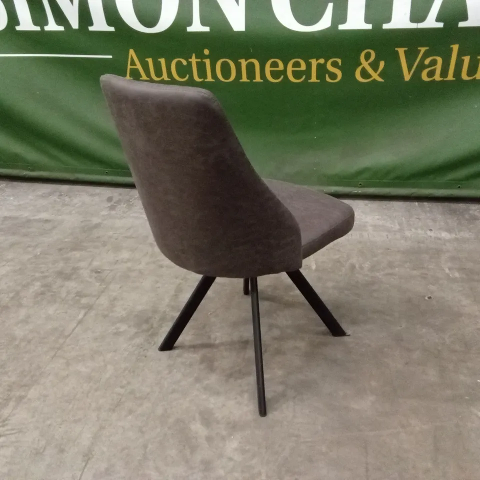 QUALITY DESIGNER LEATHER-LOOK SWIVEL DINING CHAIR