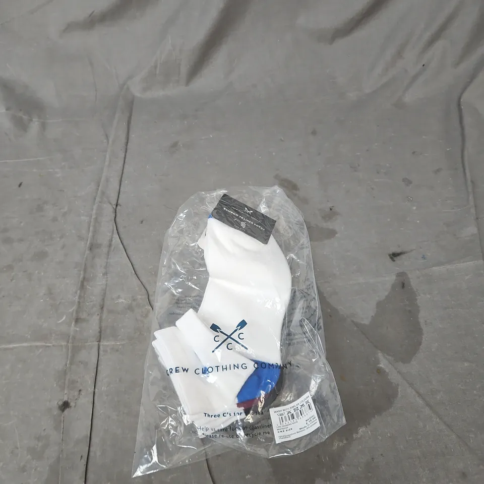 CREW CLOTHING COMPANY 3 PACK TRAINER SOCKS ONE SIZE BAGGED