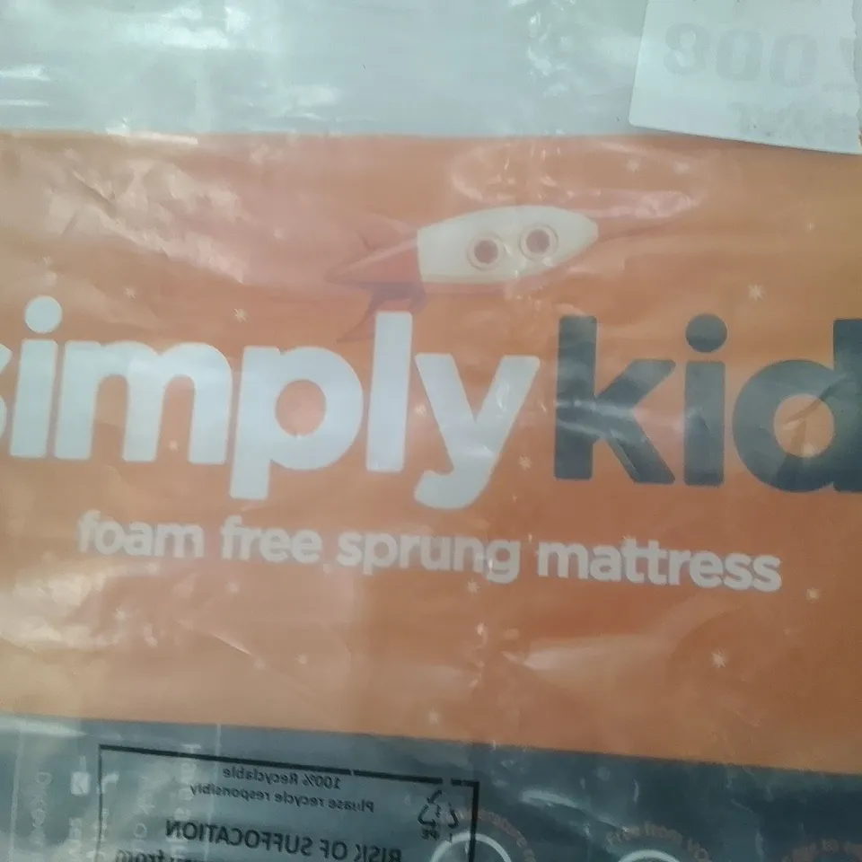 BAGGED JAY-BE SIMPLY KIDS FOAM OPEN COIL SPRUNG 2FT6 MATTRESS 