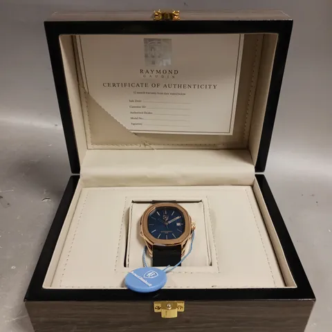 MENS RAYMOND GAUDIN WATCH β 316 STAINLESS STEEL CASE β JPN MOVEMENT β BLUE DIAL β RUBBER STRAP β 5 ATM WATER RESISTANT