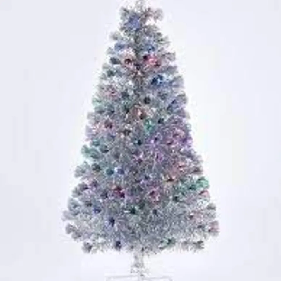 BOXED GRADE 1 SILVER FIBRE OPTIC TREE 5'