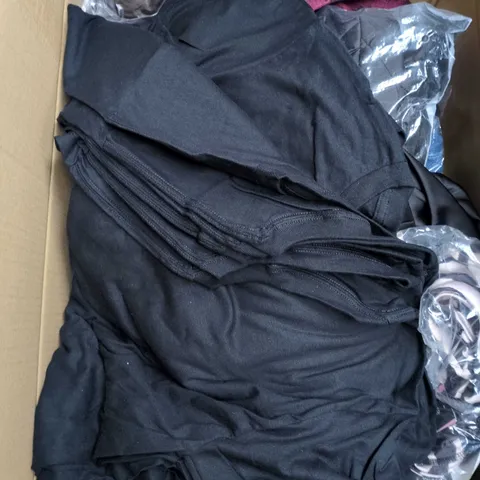 LARGE BOX OF APPROXIMATELY 25 ASSORTED CLOTHING ITEMS IN VARIOUS COLOURS, STYLES AND SIZES - COLLECTION ONLY