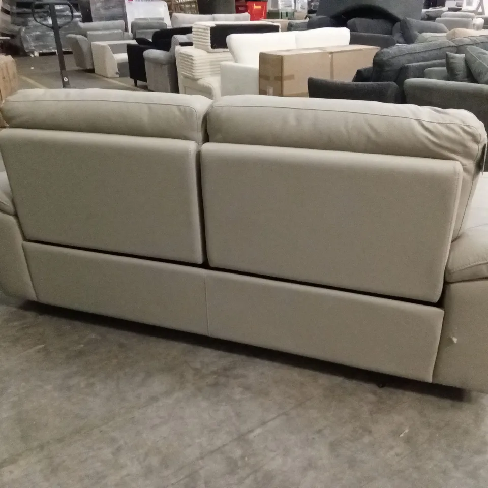 PAVILION 3 SEATER LEATHER/FAUX LEATHER POWER RECLINER SOFA - SOFT GREY RRP £1049