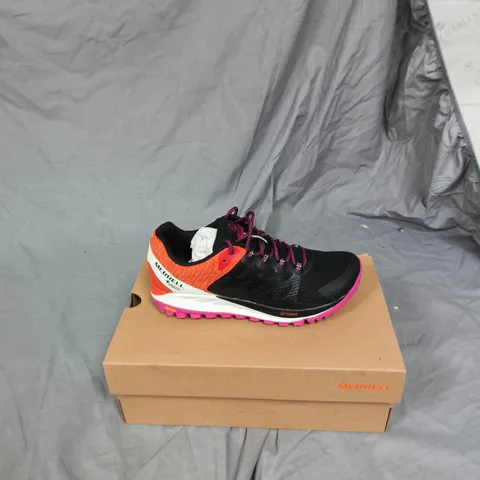 BOXED MERRELL ANTORA 2 GTX WOMEN'S TRAIL RUNNING SHOES UK 6 – BLACK/TANGERINE, GORE-TEX