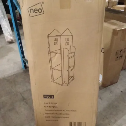 BOXED NEO HOUSE SHAPED 360 ROTATING KID'S FREESTANDING BOOKSHELF